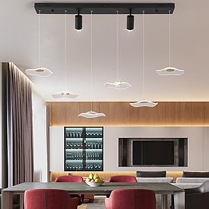 Siittoo Modern Pendant Lighting, Dimmable LED Modern Chandelier Kitchen Island Light Fixture