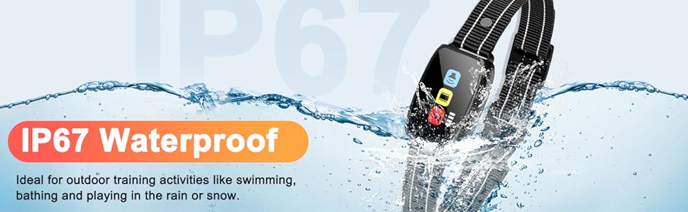 avec des icônes d'applications colorées à l'écran, immergée dans l'eau. Le texte superposé indique « IP67 Waterproof »