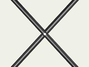Colección de soportes o soportes triangulares o en V de metal negro que se muestran desde diferentes ángulos.
