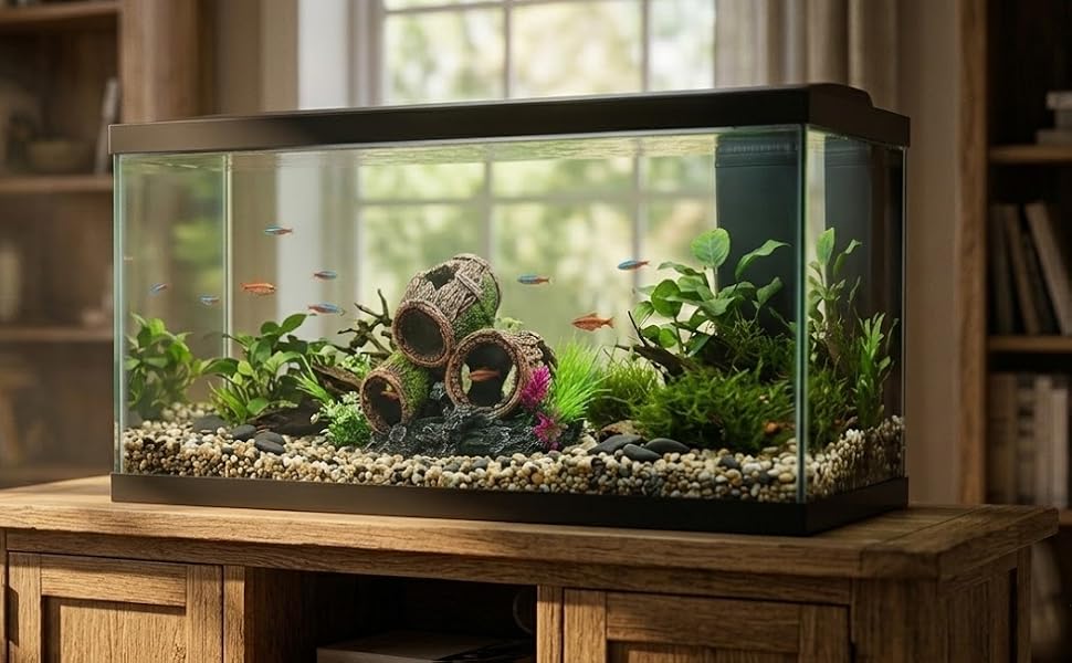 Sequence of images showing a long planter box on wooden table near window, displaying different stages of plant growth in natural lighting.