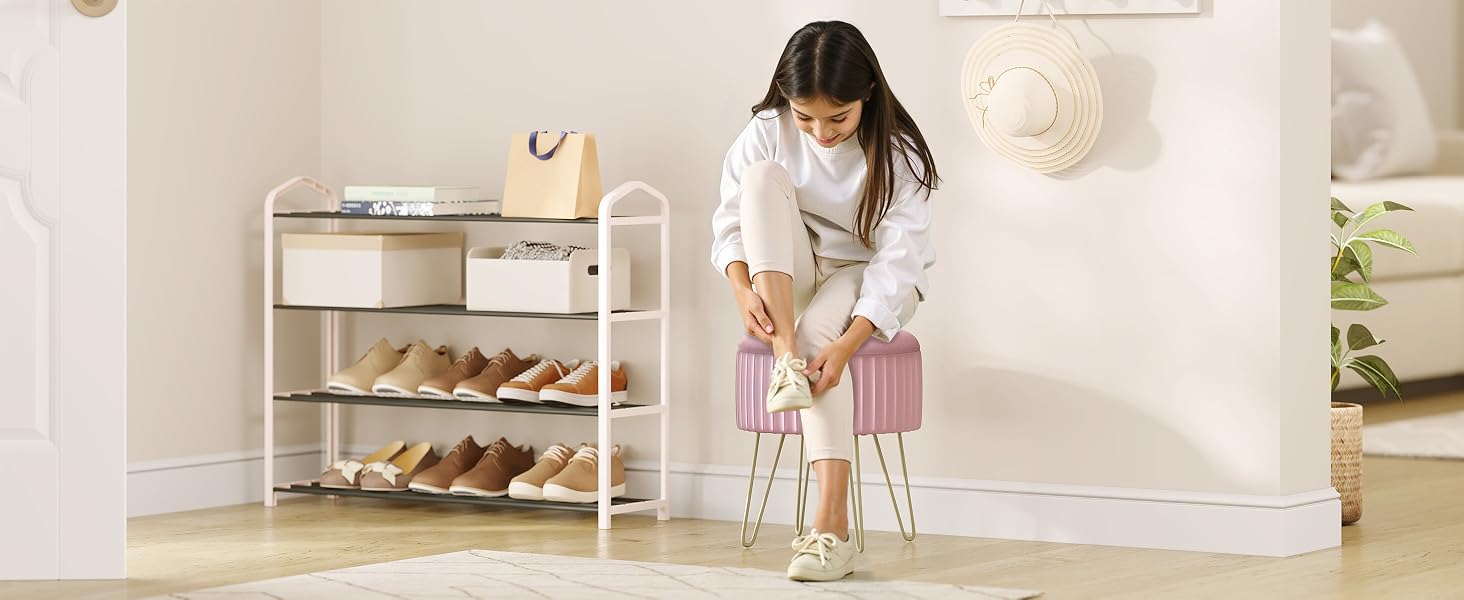 Tabouret Rond avec Coffre de Rangement