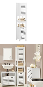 Sobuy Bzr36-w Mueble Columna De Baño Armario Alto Para Baño Con 1 Cajón ,1  Puerta Y 3 Estantes Blanco 35 X 32 X 161 Cm Es con Ofertas en Carrefour