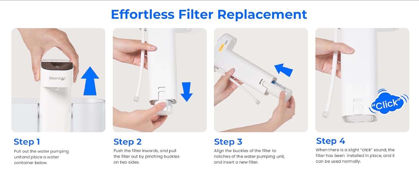 Carafe Filtrante Waterdrop | Électrique Pour Frigo | Filtre 3 Mois | Réduction Chlore & Métaux