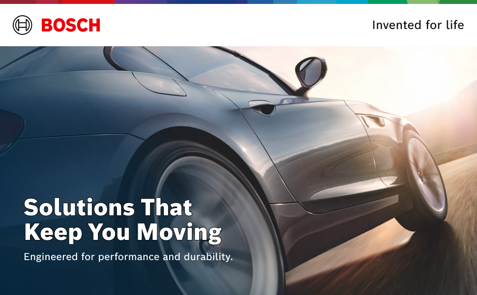 Text reads '' and 'Solutions That Keep You Moving' and 'Engineered for performance and durability'. Close-up of automotive part or component.