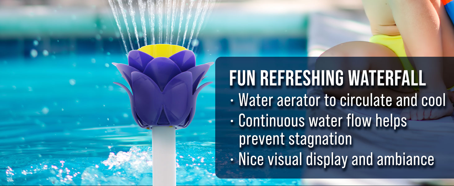 Der blumenförmige Sprühbrunnen kühlt das Poolwasser, verhindert Stagnation und sorgt für einen lustigen visuellen Wasserfall1