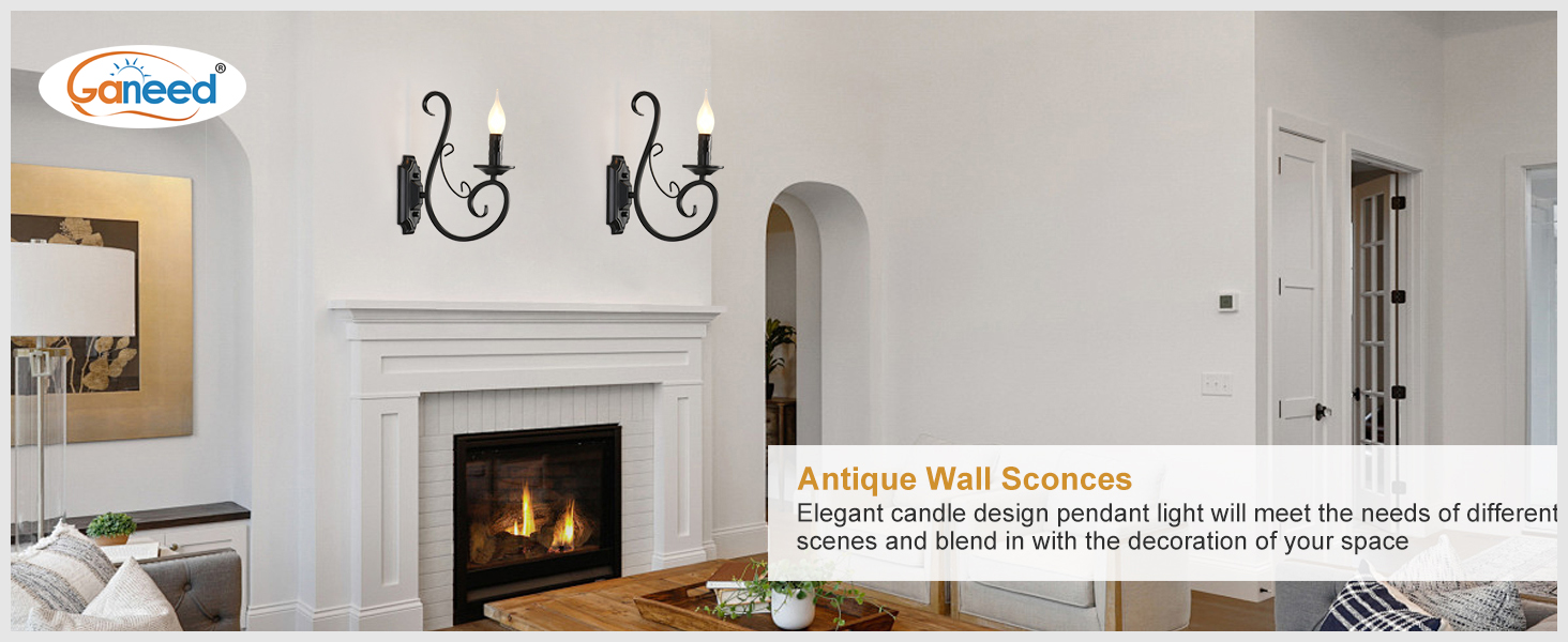 Vintage wall sconce 1 light black