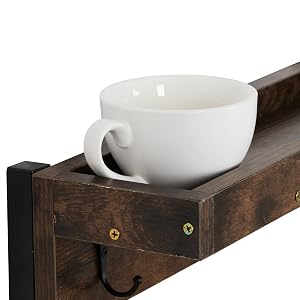 Porta Tazze Hzcoffee In Acciaio Inox – Supporto Per 6 Tazze Con Gancio, Per Cucina E Caffè, Design Elegante
