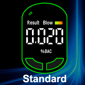 Text reads: 'Standard'. Digital display screens showing numerical readouts with green illuminated elements against black background.