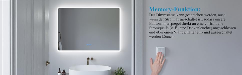 LED-Lichtspiegel Badspiegel mit Beleuchtung