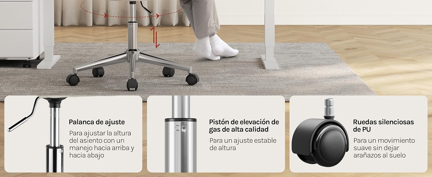 El texto dice: «Polímero de glúteo», «Pistón de aluminio de grado industrial», «Ancho: XL», «Diámetro».
[SENTENCE 16] Cuatro rótulos del producto muestran los componentes de una herramienta para eliminar residuos de mascotas con un recipiente metálico y un mango exhibidos sobre un suelo de baldosas.