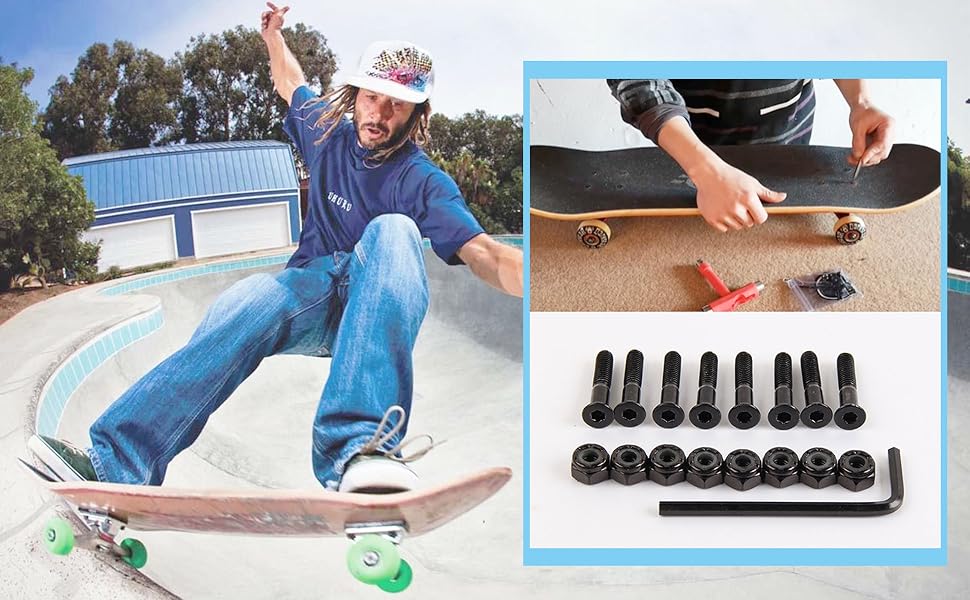 Reparación de longboard, tornillos para monopatín, pernos, fijaciones para monopatín
