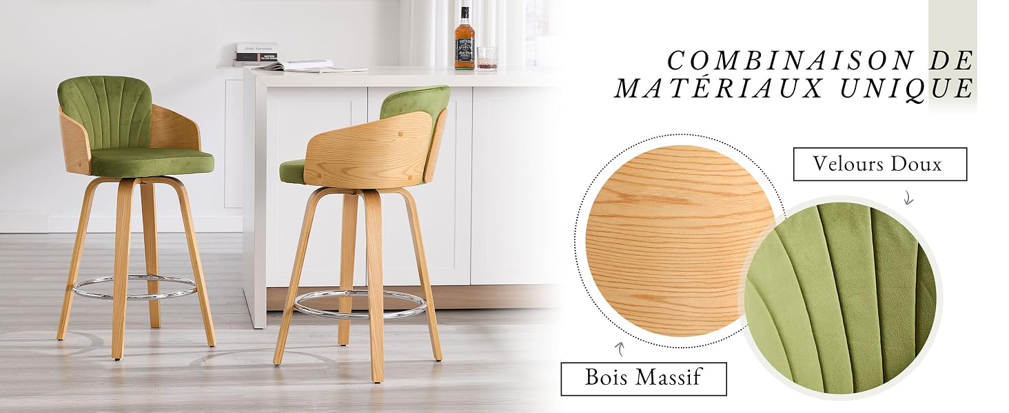 lot de 2 Tabourets de Bar