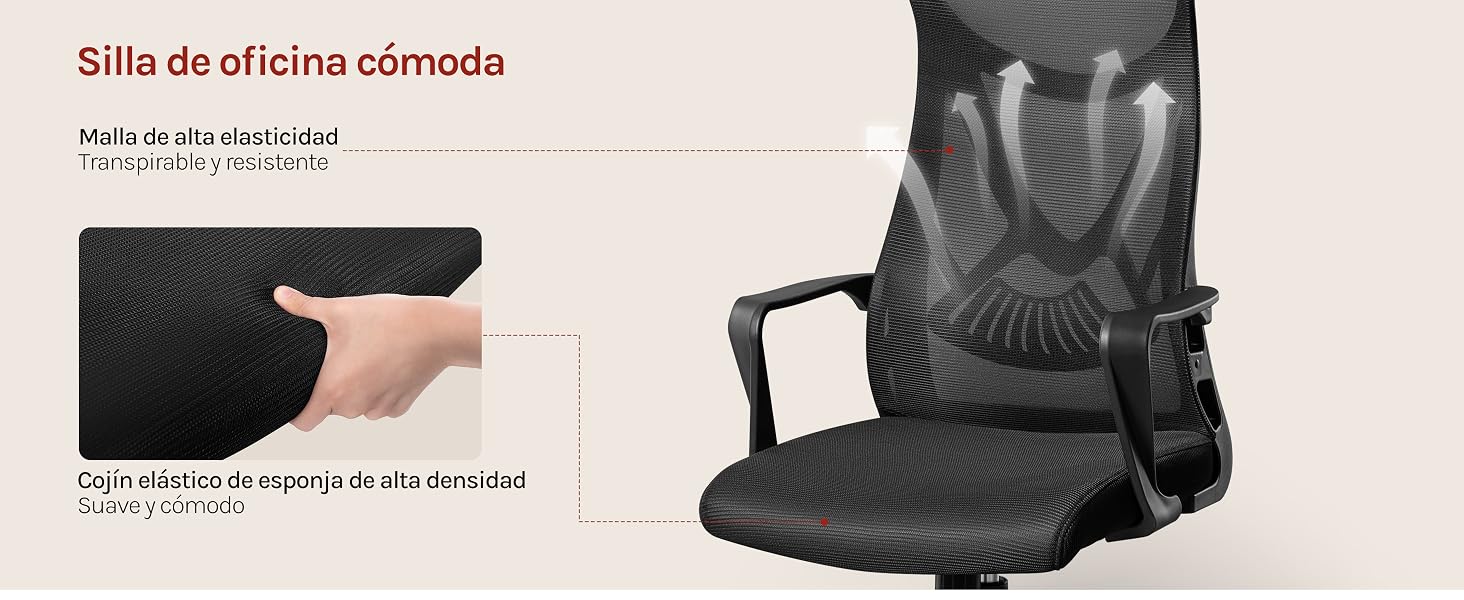 El texto dice «x16 unidades» y muestra una silla de camping doblada en material negro sobre fondo blanco desde varios ángulos.