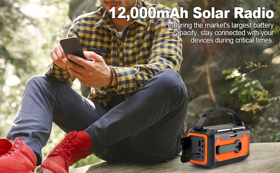 BIVOUAK™ Radio de survie à manivelle Digitale Dynamo Multi-Fonctions