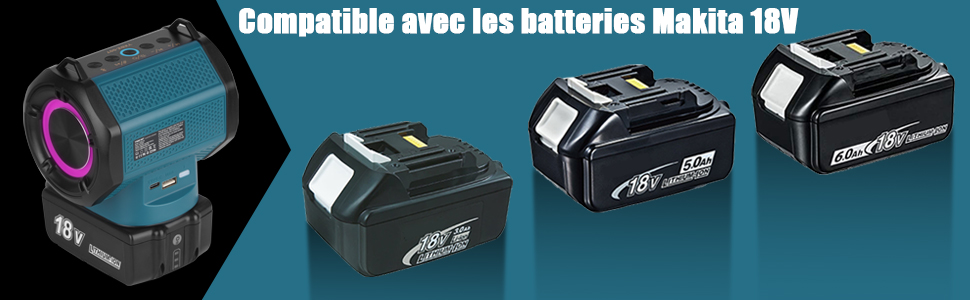 Haut-parleur portable compatible avec Makita DMR112 MR001GZ01 DMR110NW DMR202 DMR115 DMR203