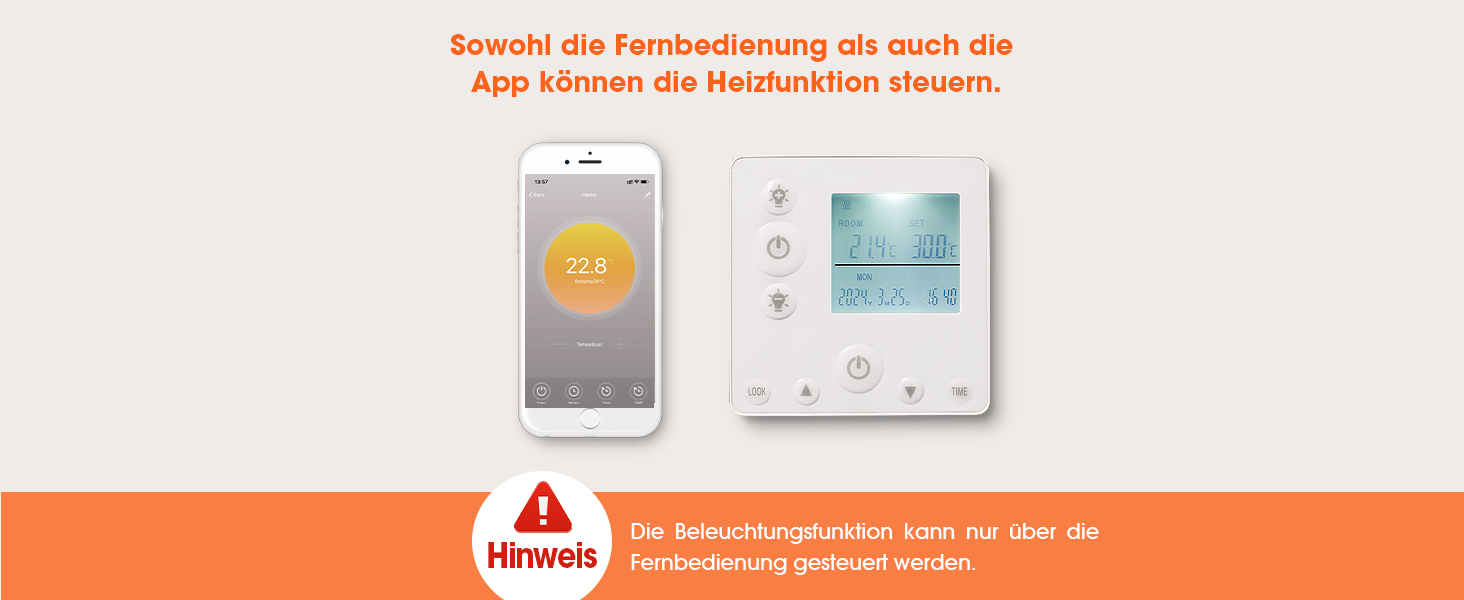 Infrarotheizung mit LED Beleuchtung