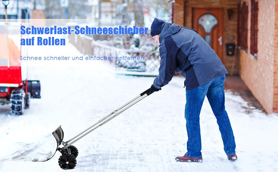 COSTWAY Schaufel Schneeschieber, Mit Rädern Und EV Produktbild-Vorschau 6