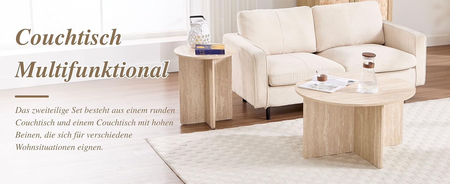 Der Text lautet „Couchtisch“ und „Multifunktional“.