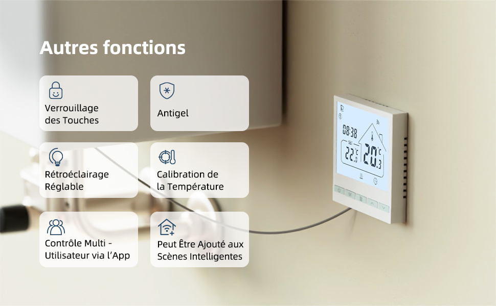Le texte indique « Image 7 » et « Autres fonctions ». Panneau de configuration ou interface affichant plusieurs icônes de boutons avec du texte en français.