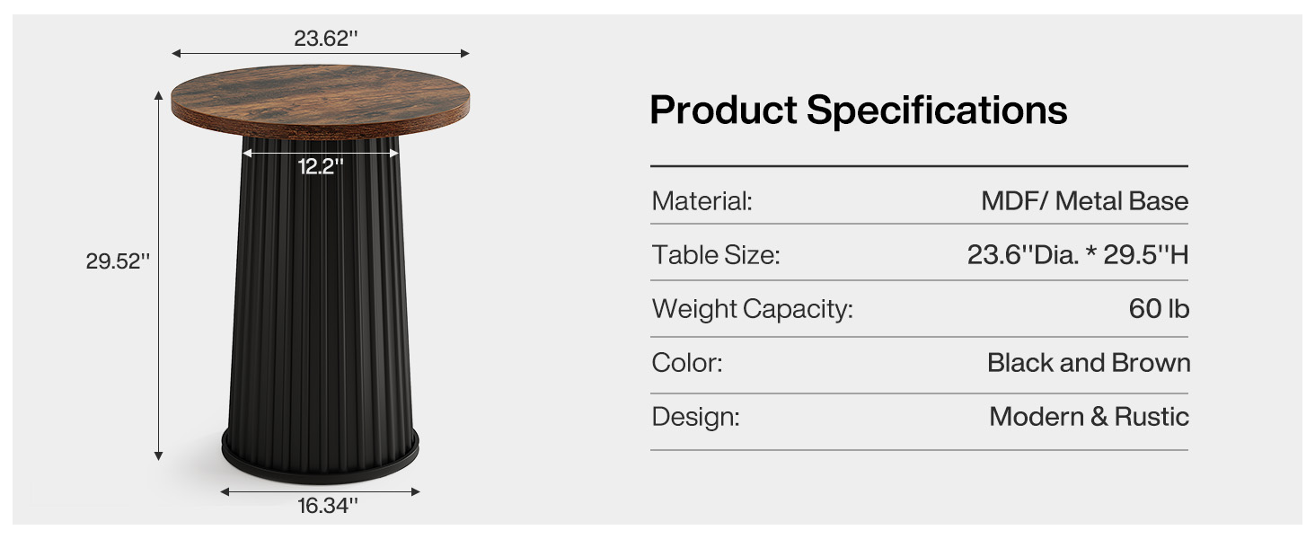 Robust metal frame with wooden details