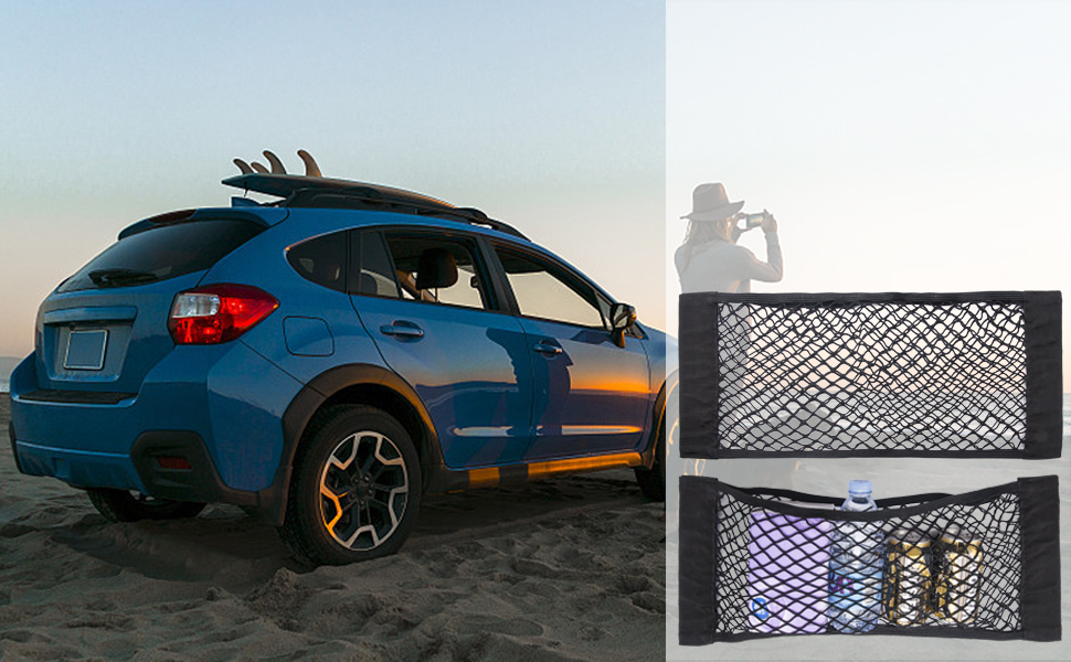 4x Kofferraum Netztaschen 30x25cm - Elastische Aufbewahrungsnetze Für Auto