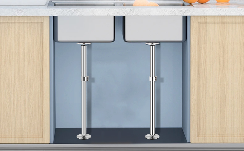 thumbnail image 2 of Adjustable Underount Sink Brackets, Stainless Steel Underount Sink Supports Brackets 2 of 12