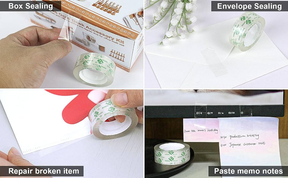 Multiple use office stationery small tape refill rolls for craft notes envelop sealing