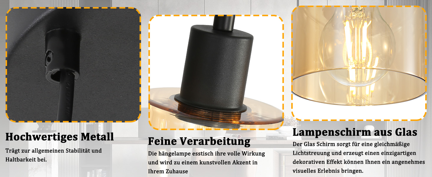 Glas retro pendellampe