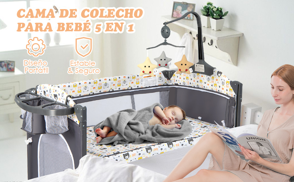 Cuna de Viaje para Bebé con Colchón