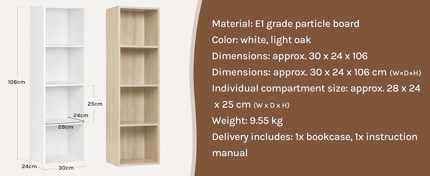 the bookcase is made from wood and has a large shelf.