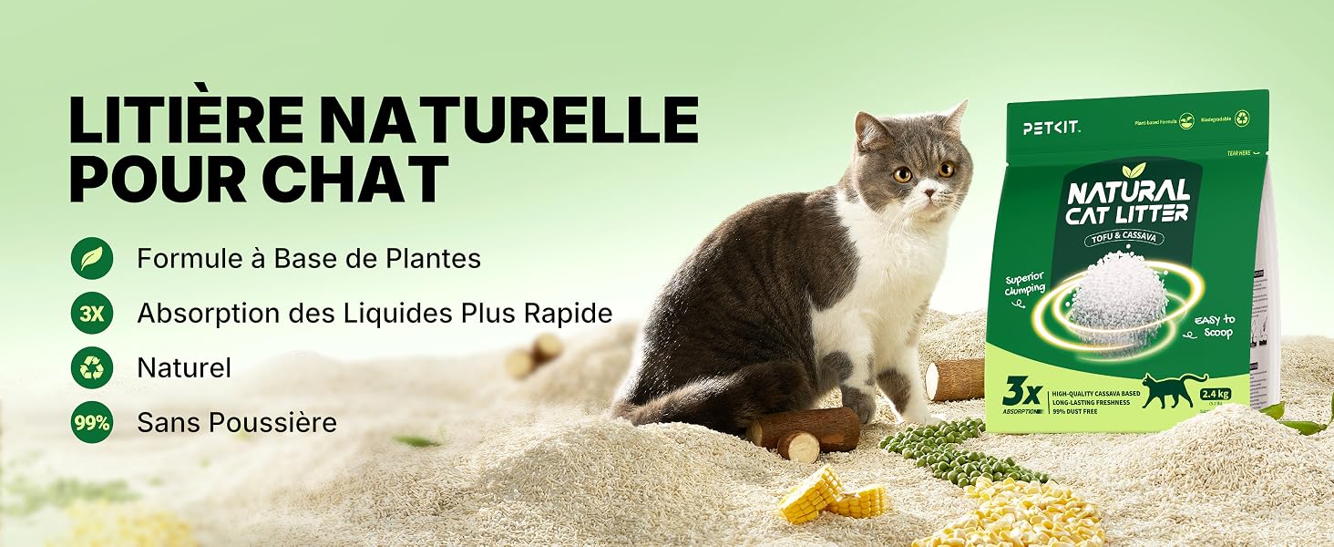 Litière végétale pour chats