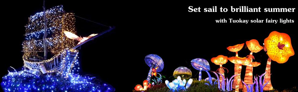 Guirlande lumineuse d'extérieur étanche avec modes scintillants pour jardin