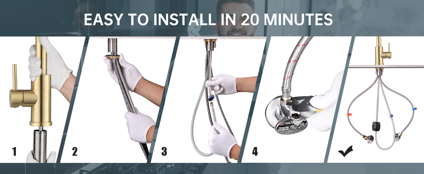  kitchen mixer tap with pull out spray
