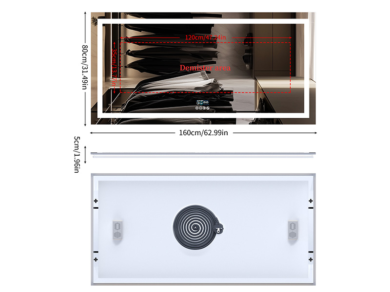 specchio Bagno con Luce Specchio Bagno LED con Bluetooth 3 Temperature Colore Dimmerabile 