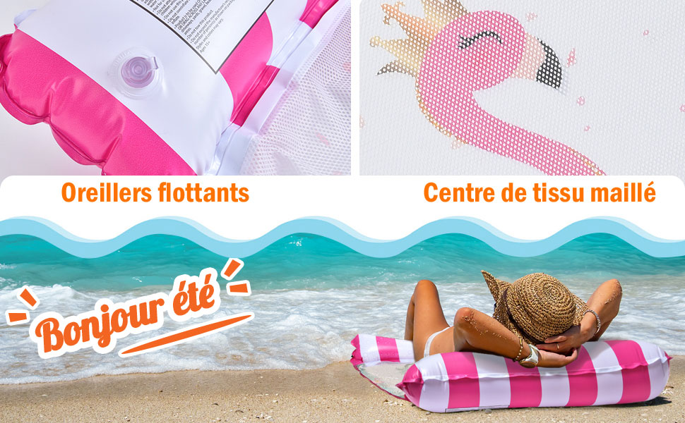 oreillers flottants centre de tissu maille