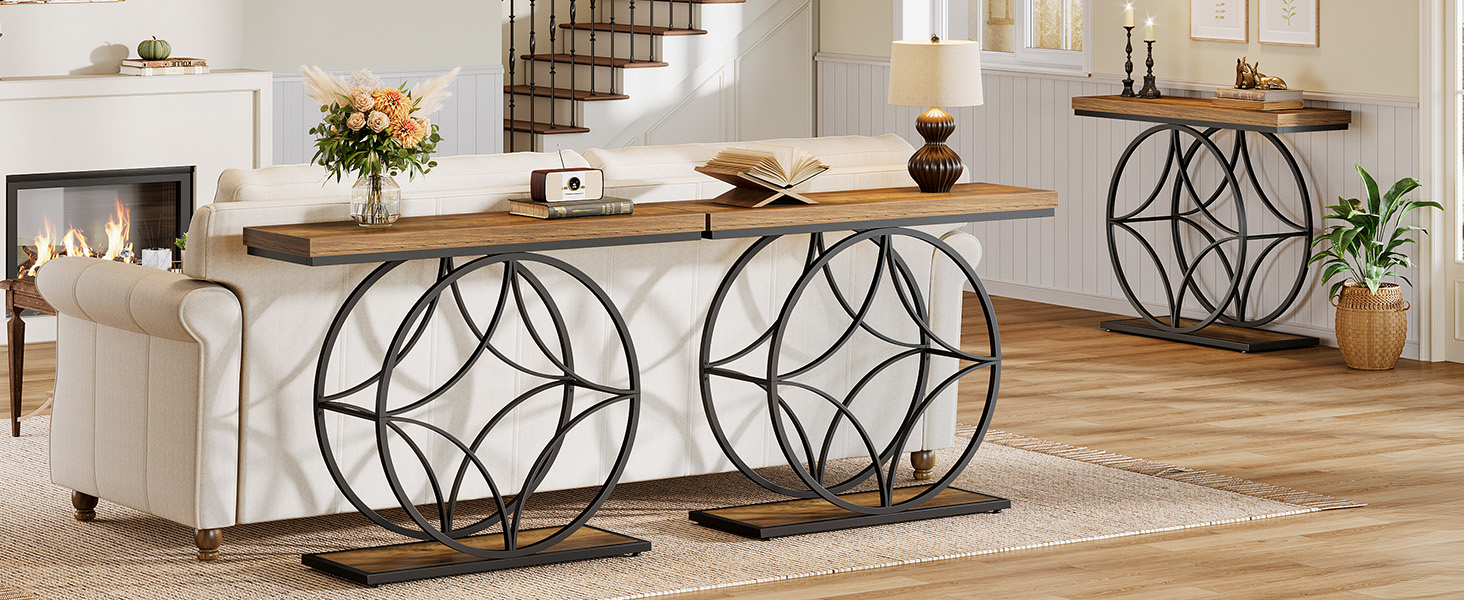 Farmhouse Industrial Console Table Main