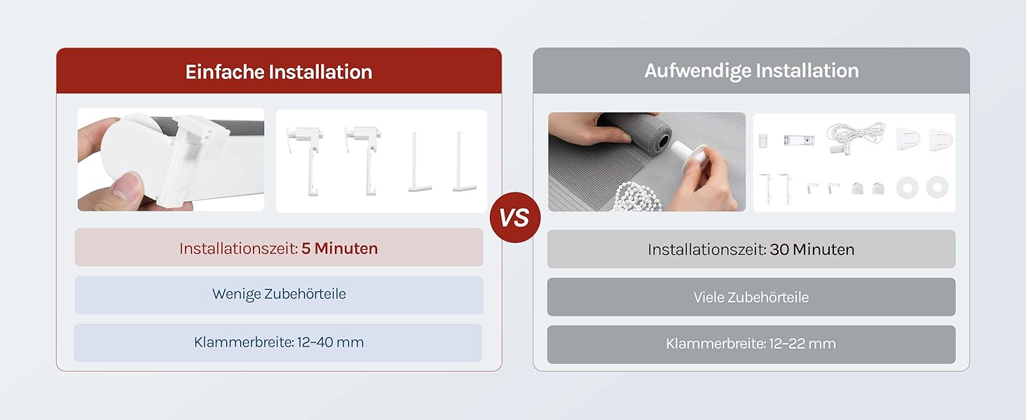 Schéma de comparaison de l'installation avec le texte « Installation éclectique » et « Installation AutoEdge » montrant deux méthodes d'installation différentes côte à côte avec des instructions et des icônes.