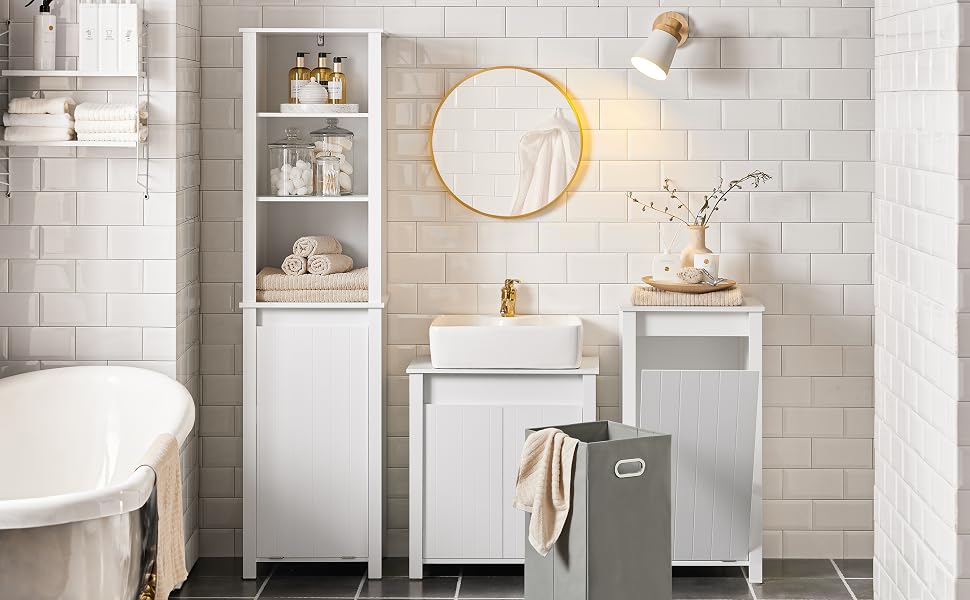 Meuble sous lavabo SoBuy BZR101-W