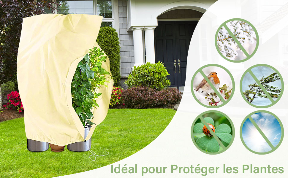 Voile Hivernage Plante Exterieur, 2 Pièces Housse Hivernage pour Plantes