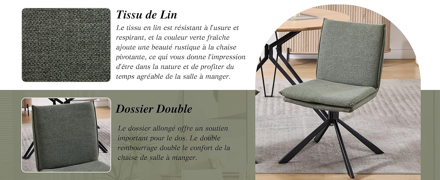 Chaise de Salle à Manger en lin