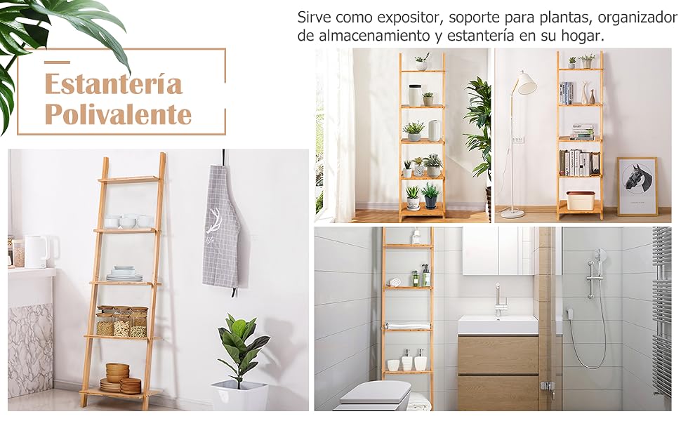 Estantería de Escalera de 5 Niveles