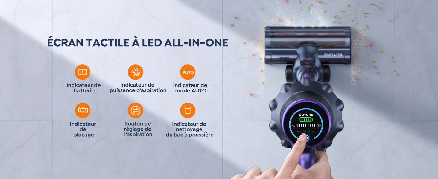 Aspirateur Sans Fil Laresar Elite V8 - 500W, 48Kpa, Autonomie 60 Min - Portable Et Sans Sac - Neuf Sous Blister