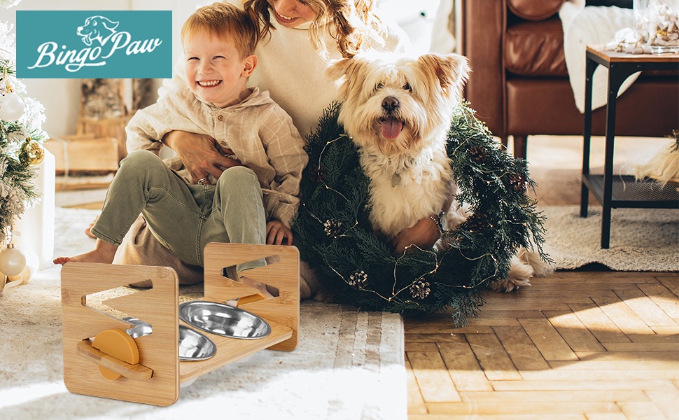 gamelle chat chien pour surelevee gamelles surélevée anti bol hauteur support bois