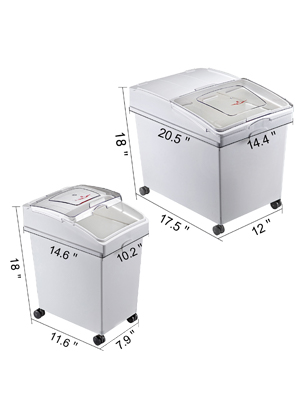 VEVOR Bo?te De Stockage De Riz Bacs à Farine Céréales Sur Roulettes 2PCS (40L + 25L) 17 Boîte de Conservation Alimentaire