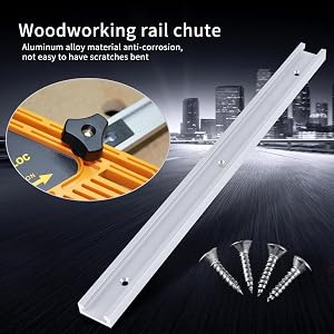 2pcs Traccia T-Slot in aluminum length of 400 mm with self-threaded wooden utensils