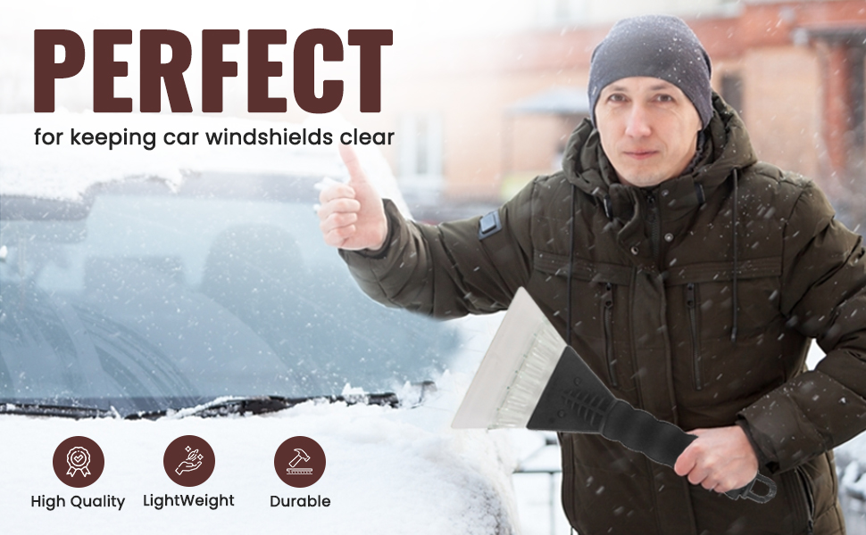 Ice Scraper with Soft Grip for Cars Winter Care