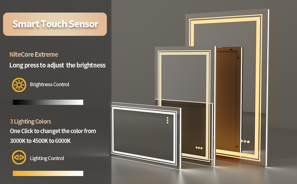 dimmable led lighted mirror