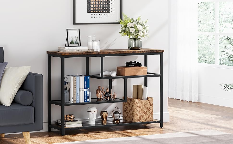 Table d'appoint avec compartiments ouverts