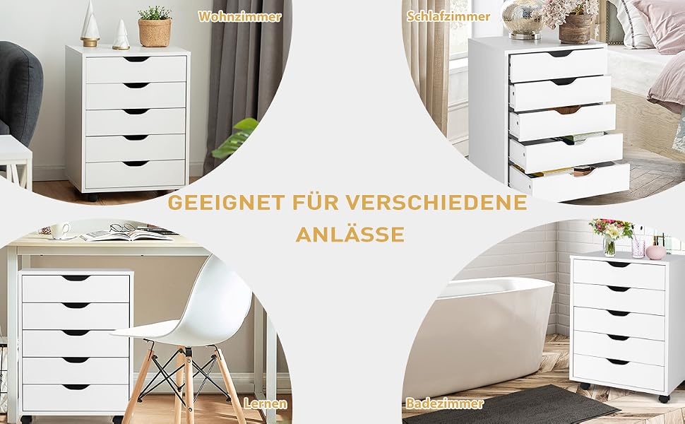 schrank mit 5 schubladen kommode aktenschrank büroschrank seitlicher aufbewahrungsschrank