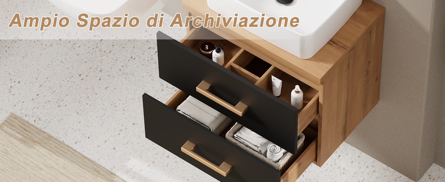 Il testo recita 'Ampio Spazio di Archiviazione'.